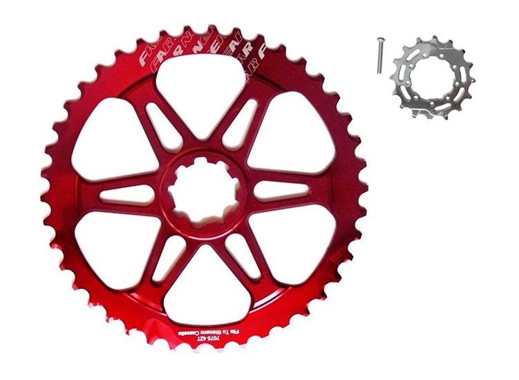 PION BICICLETA FAR NEAR 1+42 KIT 42 + 16 ROJO